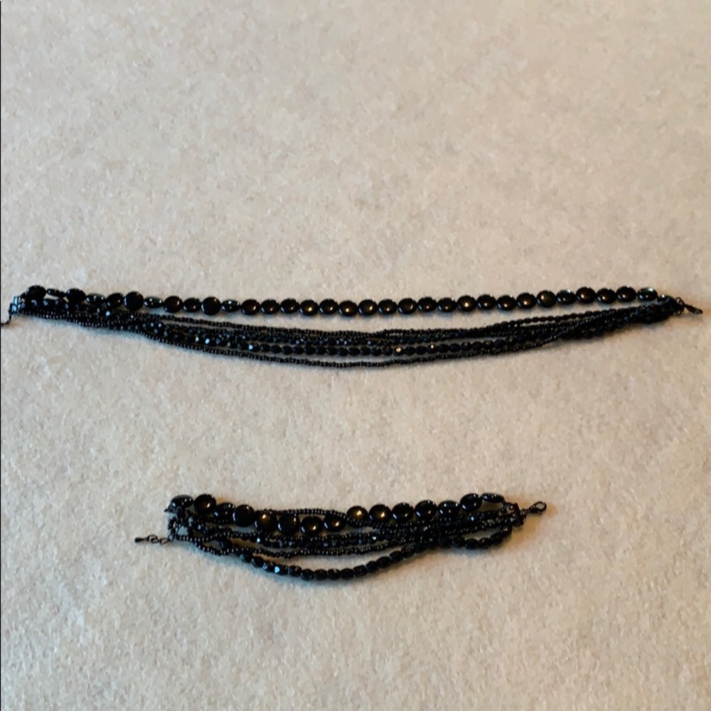 Premier Jewelry Black Necklace and Bracelet